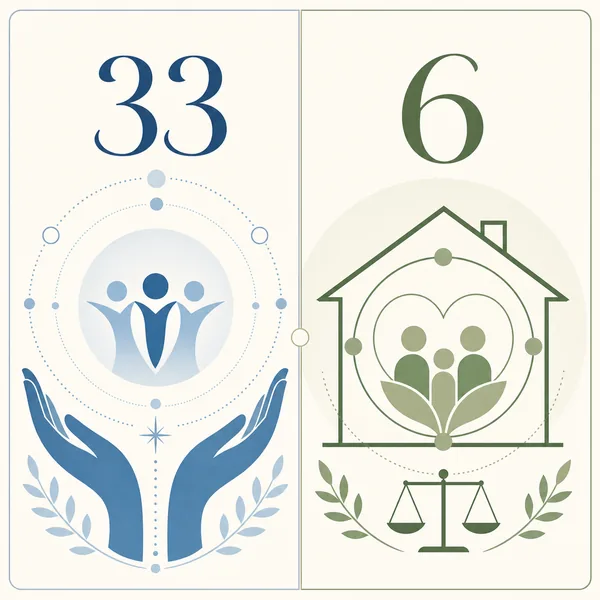 数秘術33と6の違いを比較する編集イラスト